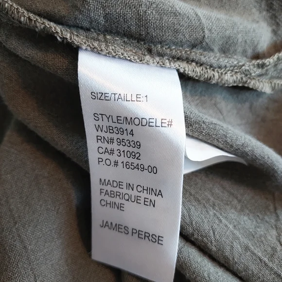 James Perse Olive Green Casual Top Size 1 - Picture 12 of 14